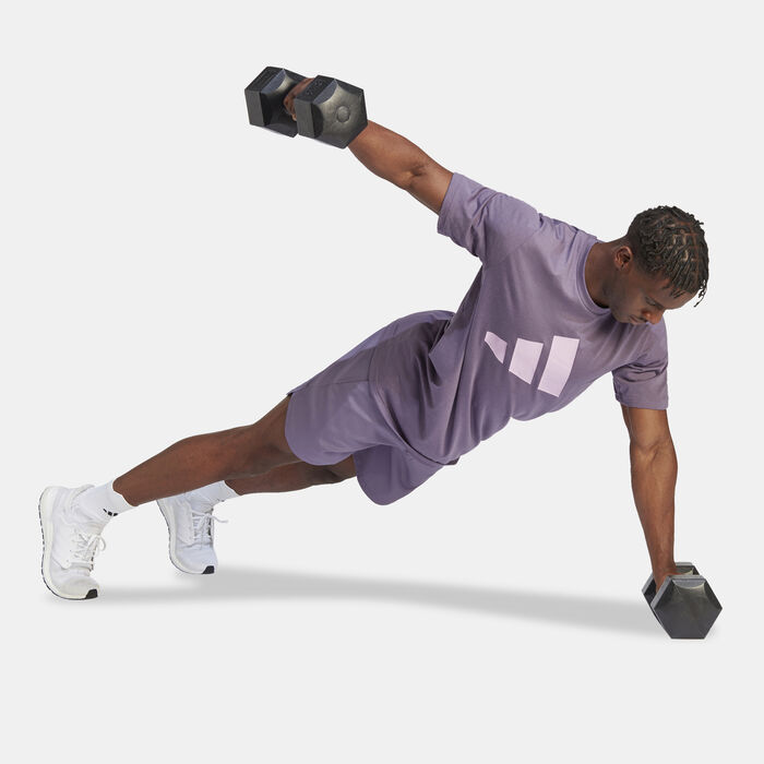 adidas Men's Train Essentials Feelready Logo Training T-Shirt Purple image number 2