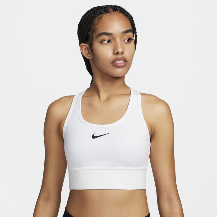 Nike Women's Swoosh Medium-Support Padded Longline Sports Bra White Nike Women's Swoosh Medium-Support Padded Longline Sports Bra White image number 0