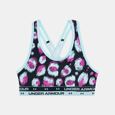 Under Armour Kids' Crossback Printed Sports Bra Black Under Armour Kids' Crossback Printed Sports Bra Black