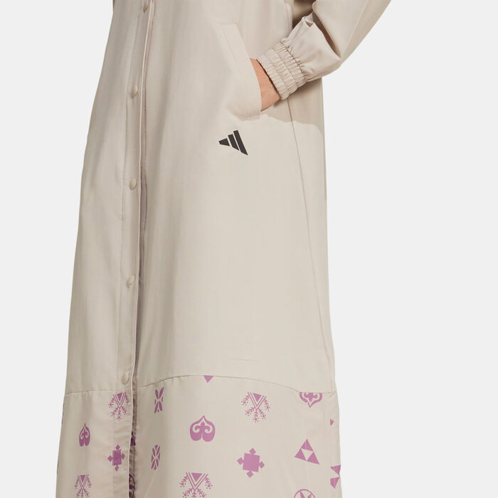 adidas Women's Bloom Sky Print Extra Long Cover-Up Beige image number 4