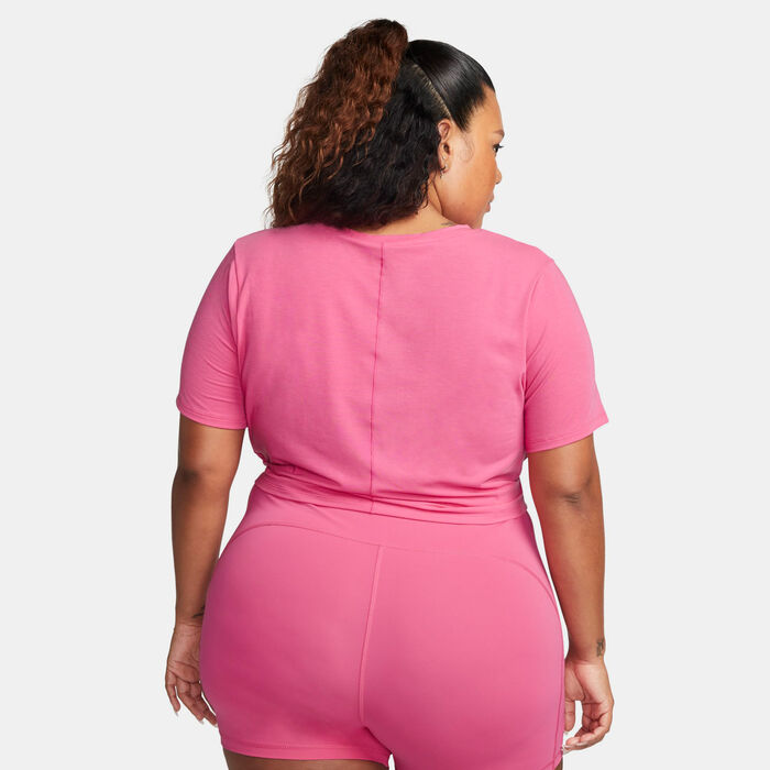 Nike Women's Dri-FIT One Luxe Twist T-Shirt (Plus Size) Pink Nike Women's Dri-FIT One Luxe Twist T-Shirt (Plus Size) Pink image number 1