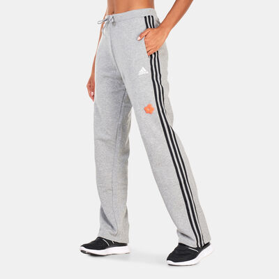 adidas Women's 3-Stripes Chenille Flower Patch Track Pants Grey adidas Women's 3-Stripes Chenille Flower Patch Track Pants Grey