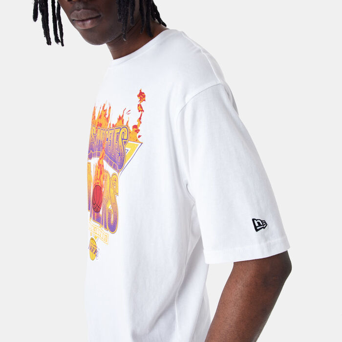 New Era Men's NBA Los Angeles Lakers Flame Graphic T-Shirt White New Era Men's NBA Los Angeles Lakers Flame Graphic T-Shirt White image number 2