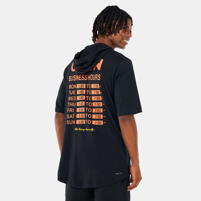 Jordan Men's Dri-FIT Sport BC Hooded Crew T-Shirt Black Jordan Men's Dri-FIT Sport BC Hooded Crew T-Shirt Black image number 1