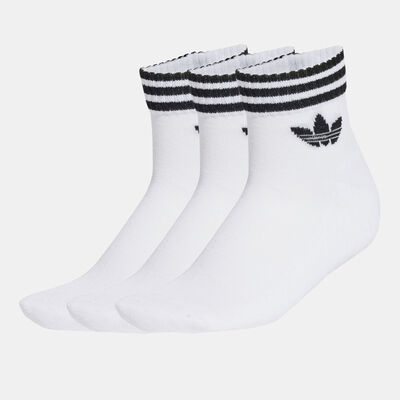adidas 3-Stripes Ankle Socks (3 Pairs) White adidas 3-Stripes Ankle Socks (3 Pairs) White