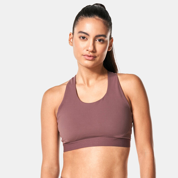 New Balance Women's Sleek Medium-Support Sports Bra White New Balance Women's Sleek Medium-Support Sports Bra White image number 0