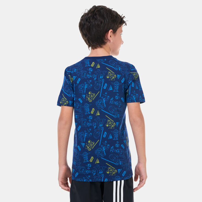 adidas Kids' Star Wars Young Jedi T-Shirt Blue adidas Kids' Star Wars Young Jedi T-Shirt Blue image number 1