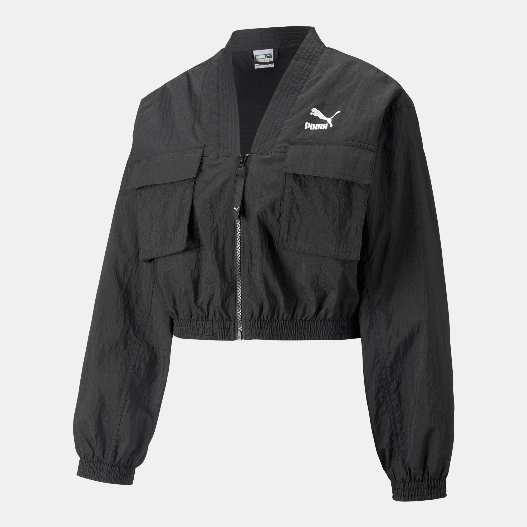 Puma black full hotsell sleeve woven jacket