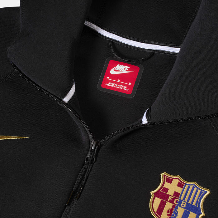 Nike Men's F.C. Barcelona Tech Fleece Windrunner Football Full-Zip Hoodie Black Nike Men's F.C. Barcelona Tech Fleece Windrunner Football Full-Zip Hoodie Black image number 3