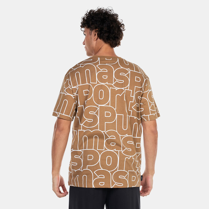 PUMA Men's TEAM Allover Print T-Shirt Beige PUMA Men's TEAM Allover Print T-Shirt Beige image number 1