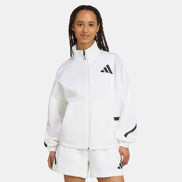 adidas Women's Z.N.E. Track Jacket White adidas Women's Z.N.E. Track Jacket White image number 0