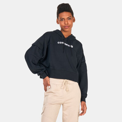 Converse Women's Fashion Crop Hoodie Black Converse Women's Fashion Crop Hoodie Black