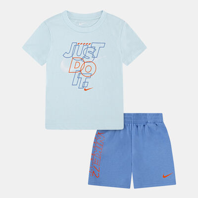 Nike Kids' Rhymthm T-Shirt and Shorts Set Blue Nike Kids' Rhymthm T-Shirt and Shorts Set Blue