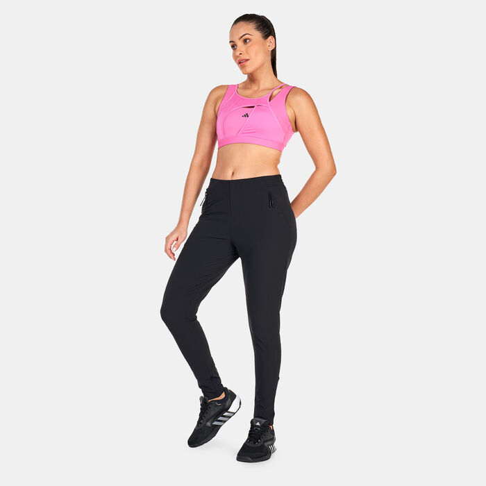 adidas Women's PowerImpact Luxe Medium-Support Sports Bra Pink adidas Women's PowerImpact Luxe Medium-Support Sports Bra Pink image number 2