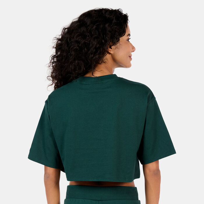 New Era Women's MLB New York Yankees Diamante Crop Top Green New Era Women's MLB New York Yankees Diamante Crop Top Green image number 1