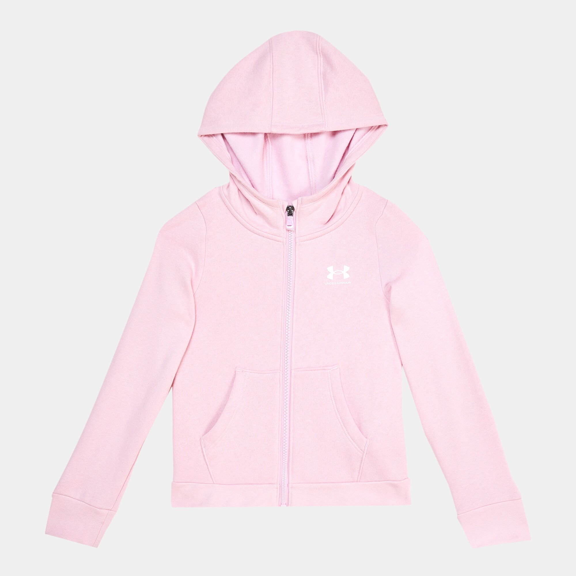 Buy Under Armour Kids UA Rival Fleece Full Zip Hoodie Pink in KSA
