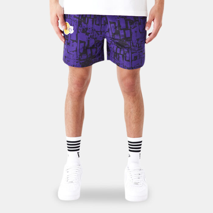 New Era Men's NBA Los Angeles Lakers Allover Print Shorts Purple New Era Men's NBA Los Angeles Lakers Allover Print Shorts Purple image number 0