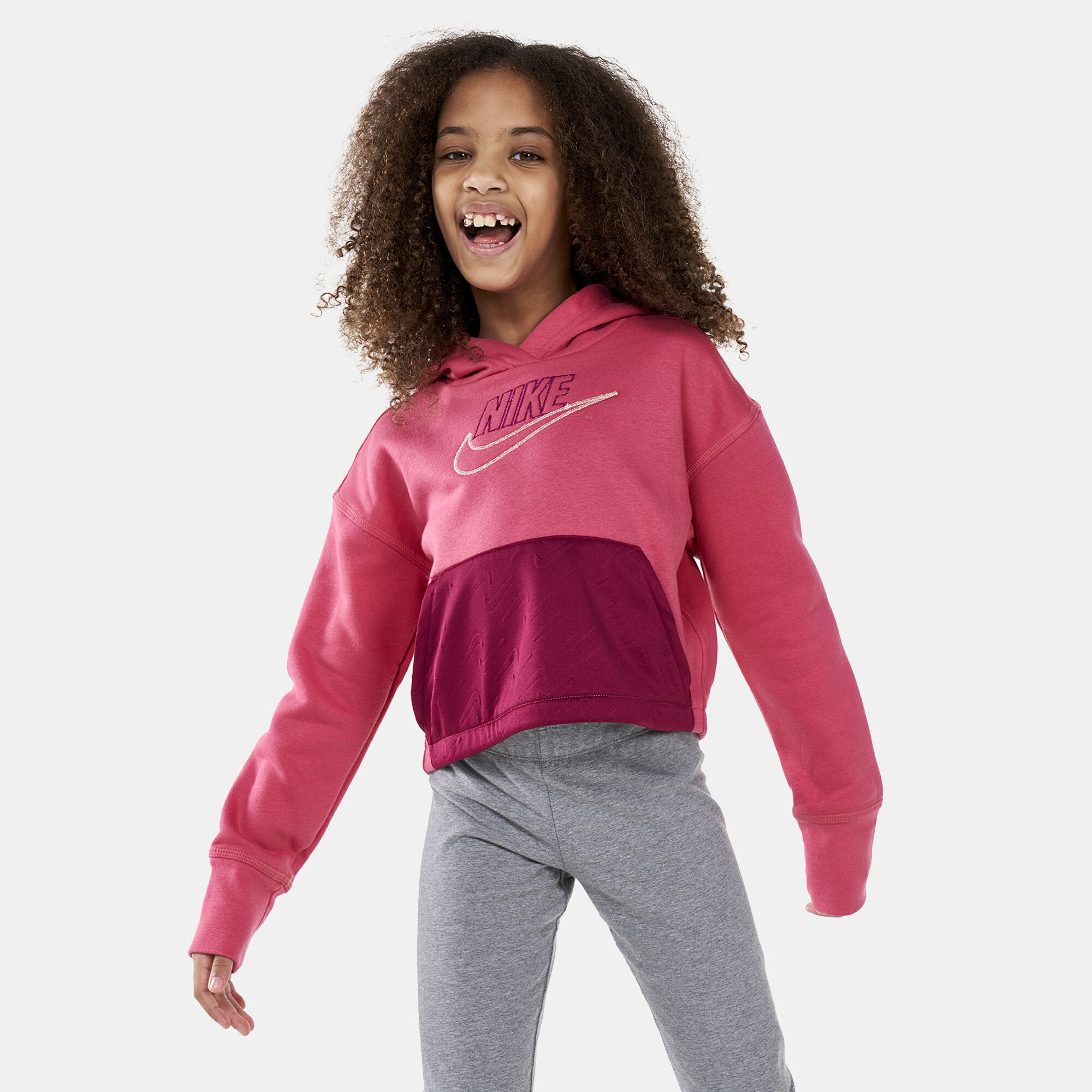 Nike icon clash hoodie pink outlet