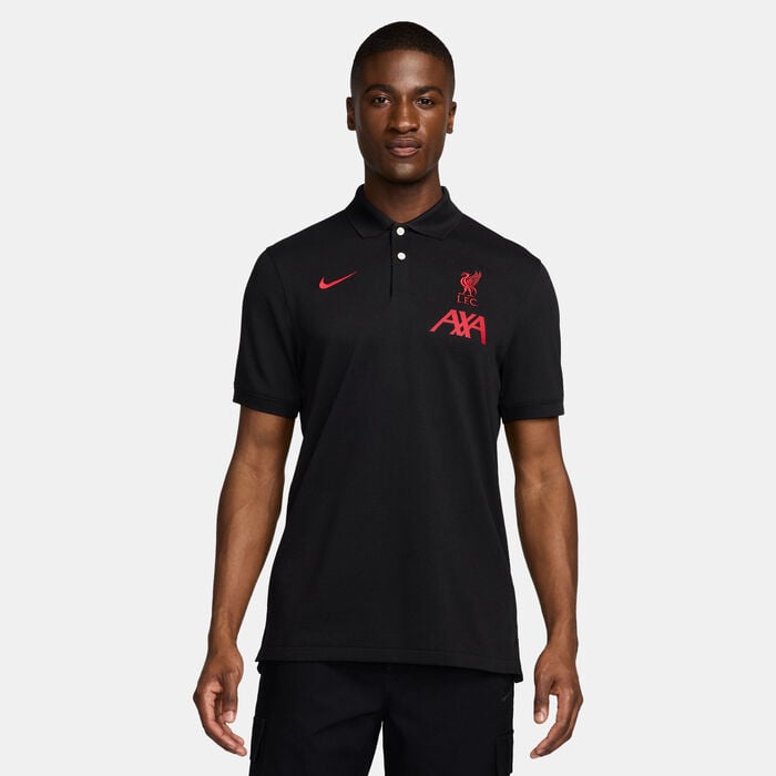 Nike Men's Liverpool Dri-FIT Polo Shirt Black Nike Men's Liverpool Dri-FIT Polo Shirt Black image number 0