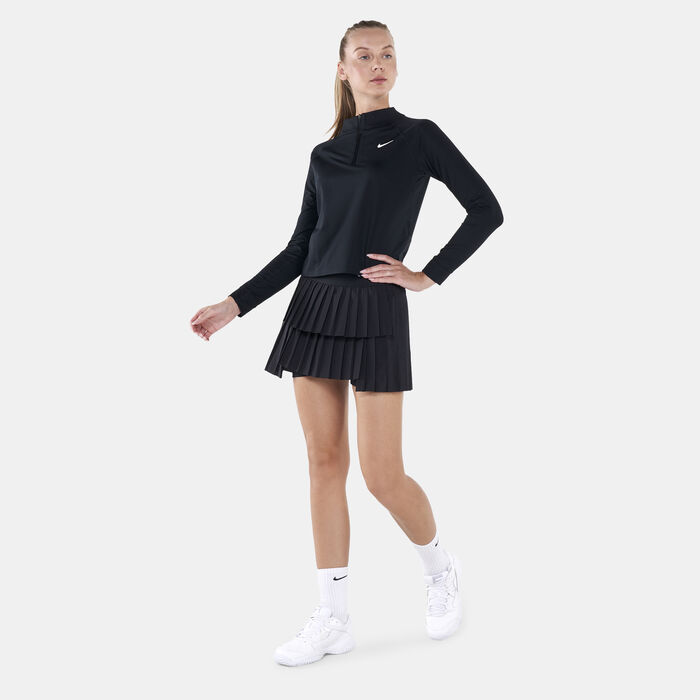 Nike Women's Court Dri-FIT 1/2-Zip Tennis Top Black Nike Women's Court Dri-FIT 1/2-Zip Tennis Top Black image number 2