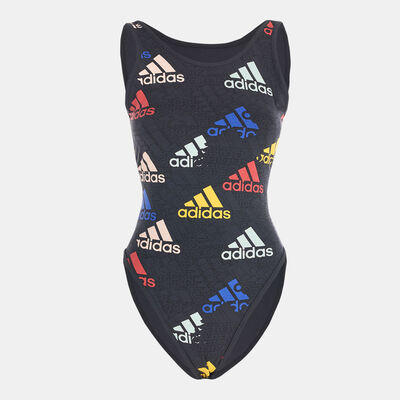 adidas Women's Essentials Multi-Colored Logo Bodysuit Black
