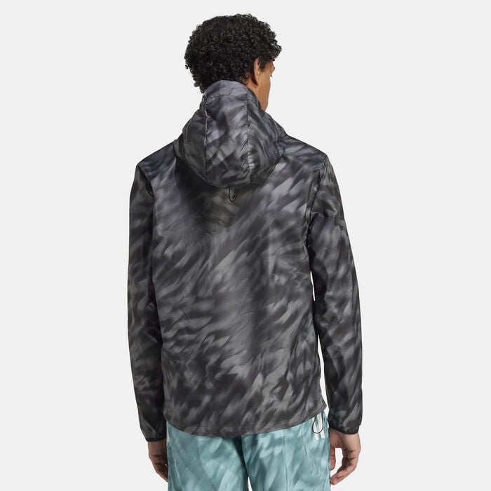 adidas Men's Own The Run Allover Print Jacket Grey adidas Men's Own The Run Allover Print Jacket Grey image number 1