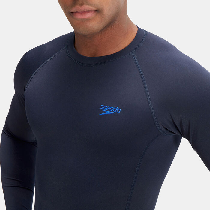 Speedo Men's ECO Endurance+ Splice Rashguard Blue image number 3