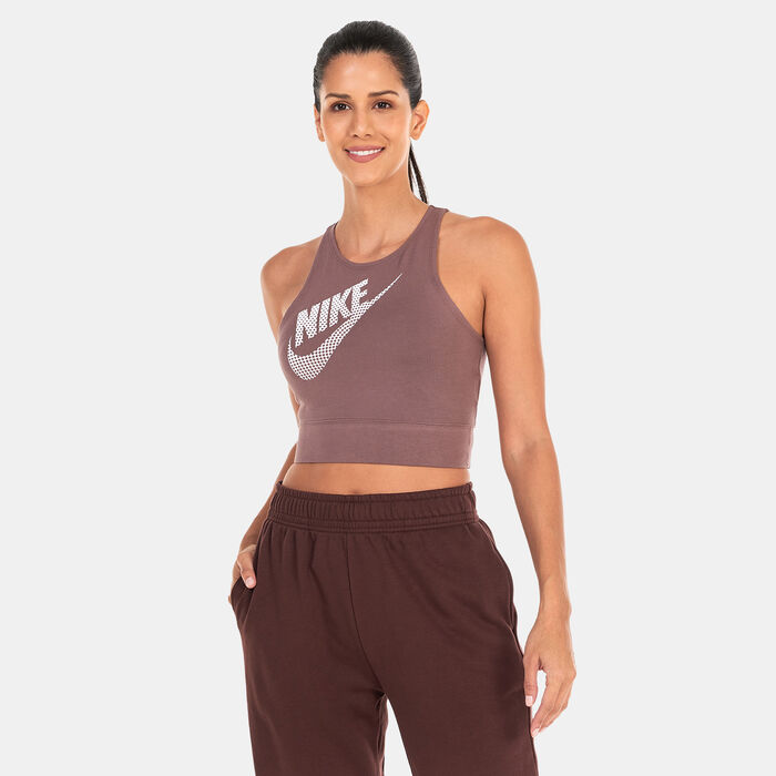 Nike Women's Sportswear Dance Cropped Tank Top Brown image number 0