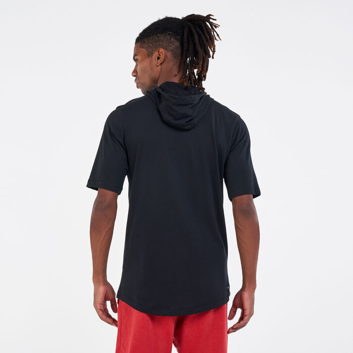 Jordan Men's Jordan Dri-FIT Air Performance Hoodie T-Shirt Black Jordan Men's Jordan Dri-FIT Air Performance Hoodie T-Shirt Black image number 1