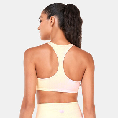 adidas Originals Women's Allover Print Sports Bra Pink adidas Originals Women's Allover Print Sports Bra Pink