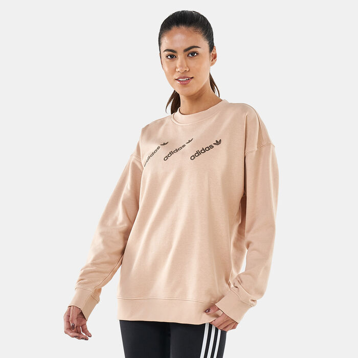 adidas Originals Women's Crew Sweatshirt Brown adidas Originals Women's Crew Sweatshirt Brown image number 0