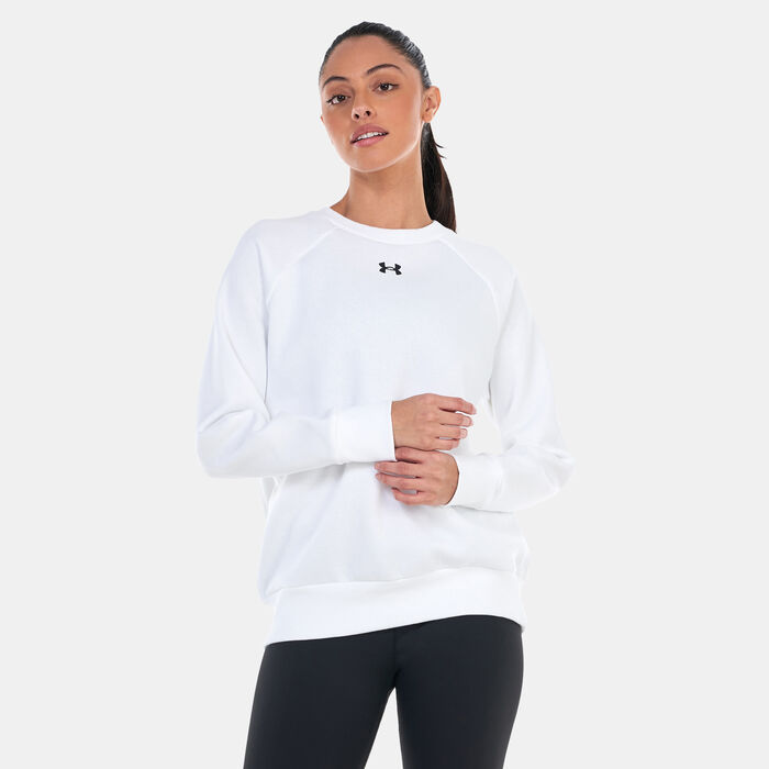Under Armour Women's UA Rival Fleece Sweatshirt White Under Armour Women's UA Rival Fleece Sweatshirt White image number 0