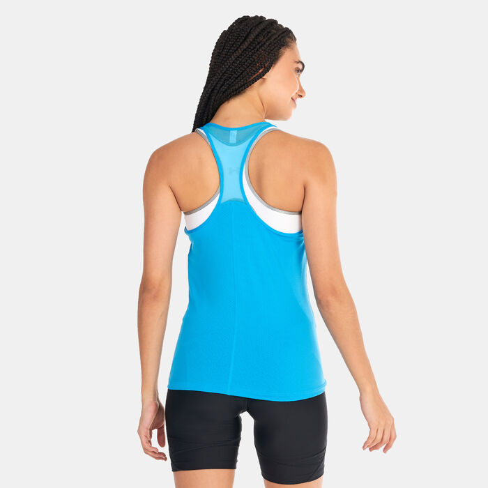 Under Armour Women's HeatGear® Armour Racer Training Tank Top Blue Under Armour Women's HeatGear® Armour Racer Training Tank Top Blue image number 1