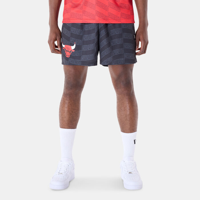 New Era Men's NBA Chicago Bulls All Over Print Shorts Black New Era Men's NBA Chicago Bulls All Over Print Shorts Black image number 0
