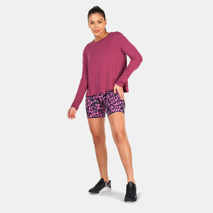 Nike Women's Yoga Dri-FIT Long-Sleeve Top Purple image number 2