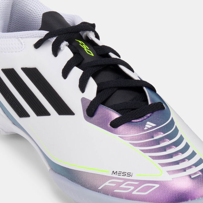 adidas Kids' F50 League Messi Turf Ground Football Shoes White adidas Kids' F50 League Messi Turf Ground Football Shoes White image number 4