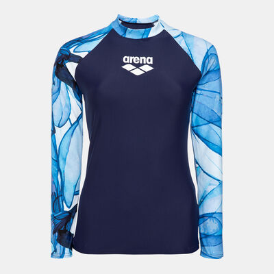 Arena Women's Modesty Long Sleeve Swimming Rashguard Blue