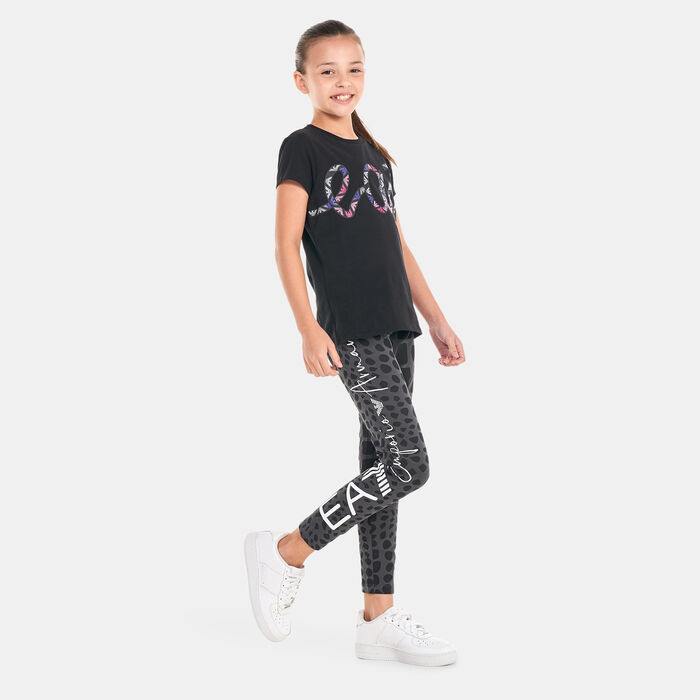 EA7 Emporio Armani Kids' Graphic Series Leggings Black image number 2