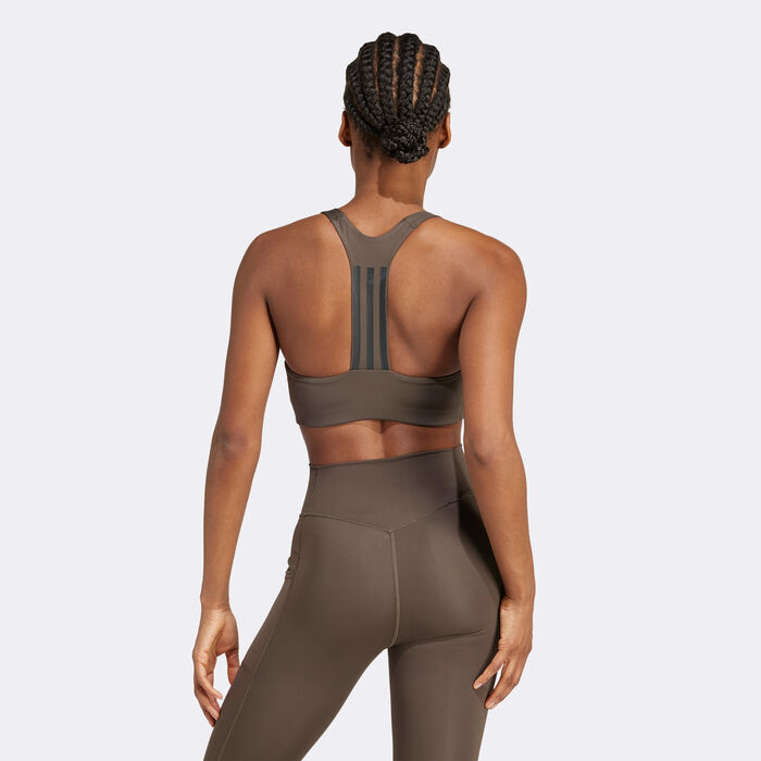 adidas Women's Powerimpact Medium-Support Training Sports Bra Green image number 1