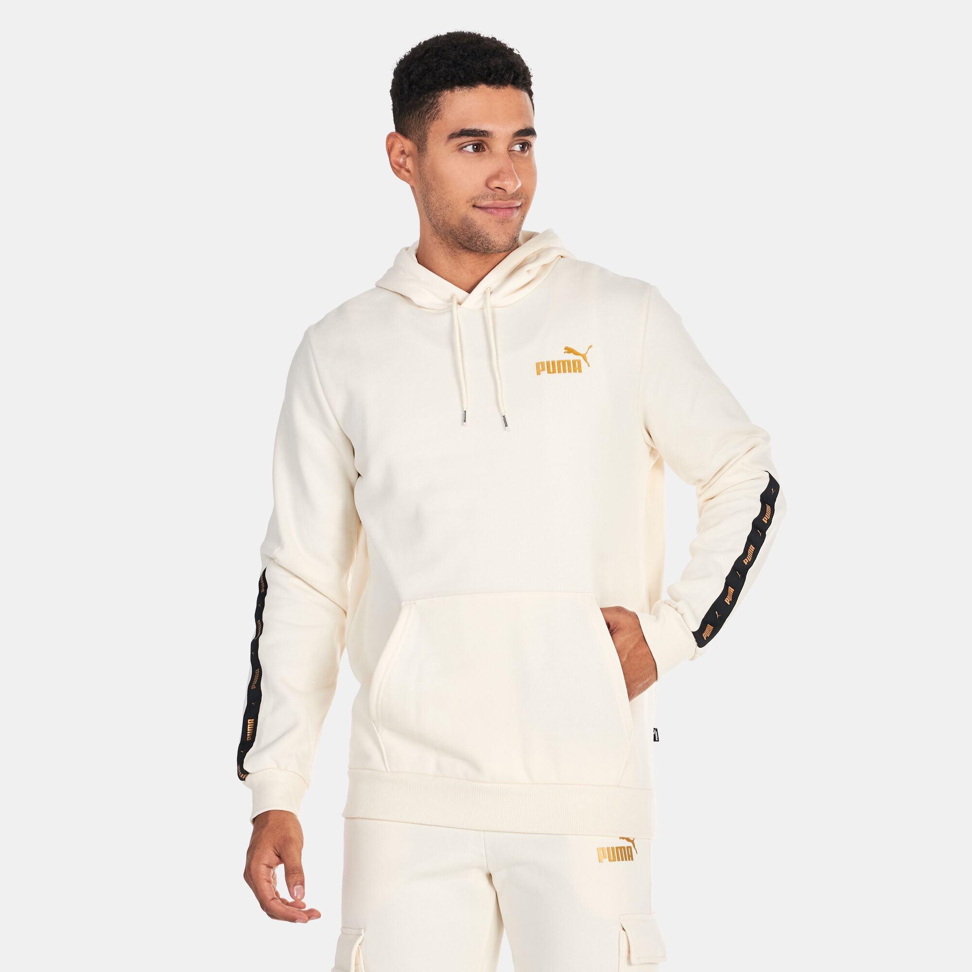 Men s GOLDEN Tape Hoodie Beige PUMA in KSA SSS