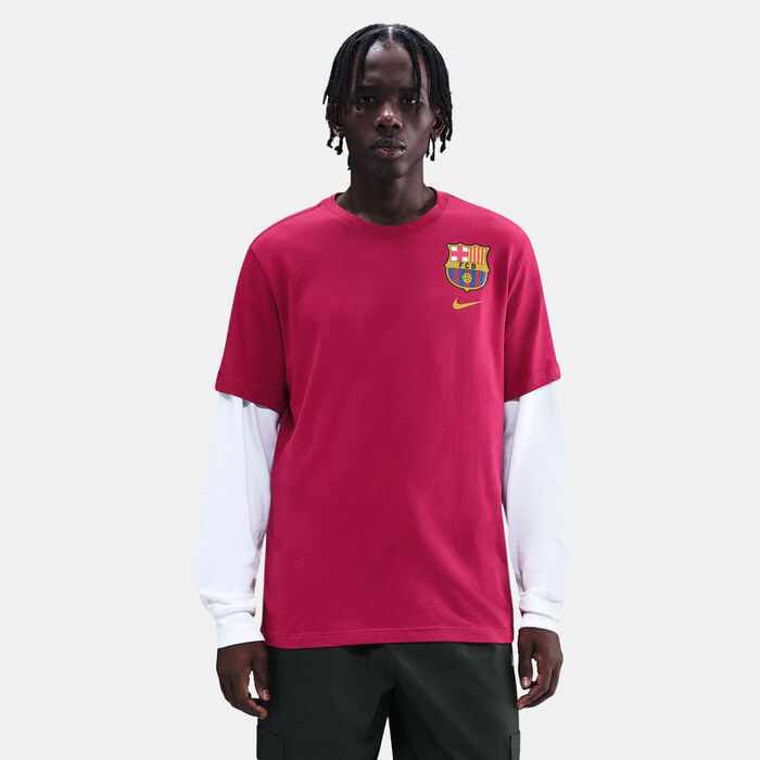 Nike Men's FC Barcelona Crest T-Shirt Pink Nike Men's FC Barcelona Crest T-Shirt Pink image number 0