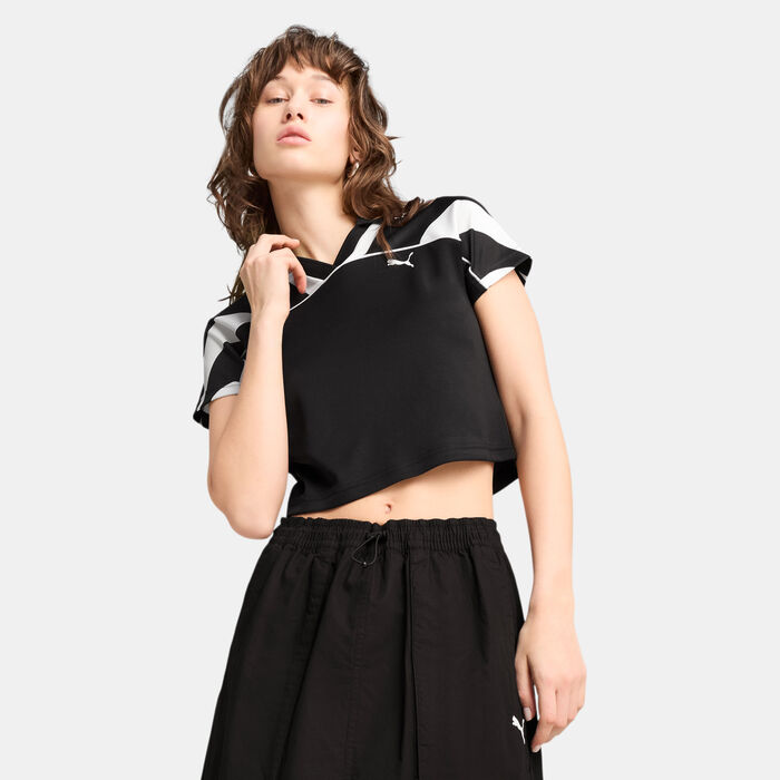 PUMA Women's FUTURE ARCHIVE Football Baby T-Shirt Black PUMA Women's FUTURE ARCHIVE Football Baby T-Shirt Black image number 0