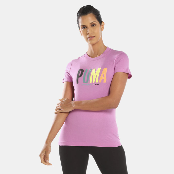 PUMA Women's SWxP Graphic T-Shirt Purple PUMA Women's SWxP Graphic T-Shirt Purple image number 0