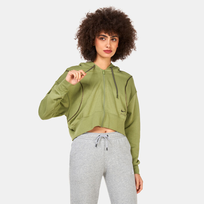 Nike Women's Air Full-Zip Fleece Hoodie Green Nike Women's Air Full-Zip Fleece Hoodie Green image number 0