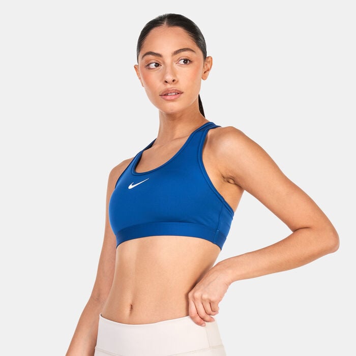 Nike Women's Dri-FIT Swoosh Medium-Support Training Sports Bra Blue Nike Women's Dri-FIT Swoosh Medium-Support Training Sports Bra Blue image number 0