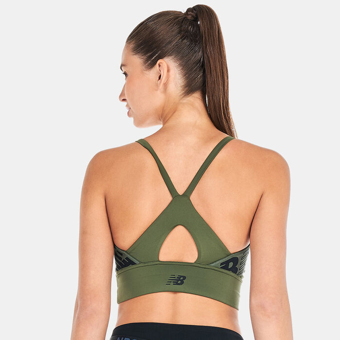 New Balance Women's Relentless Crop Sports Bra Black New Balance Women's Relentless Crop Sports Bra Black image number 1
