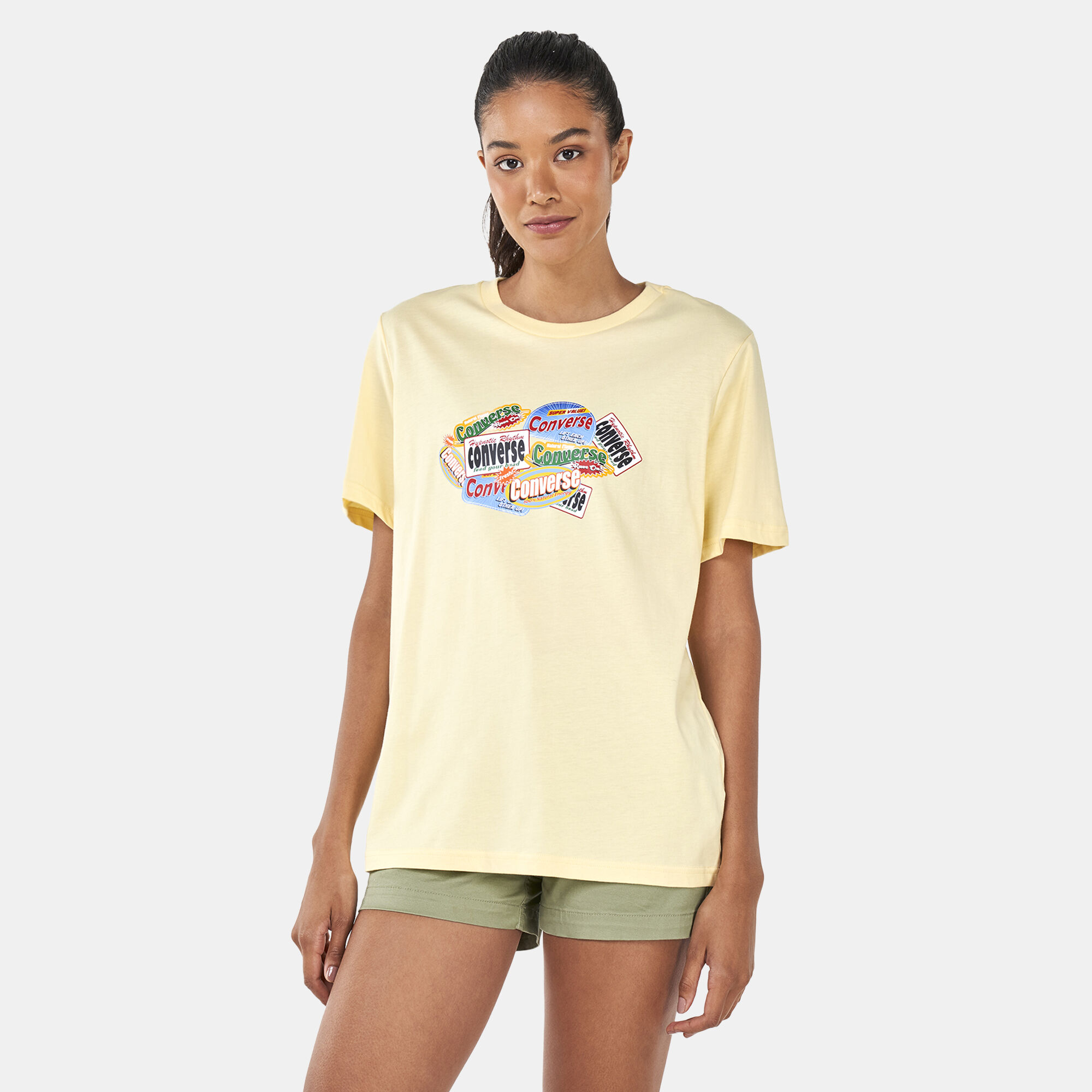 Converse t shirt mens top yellow