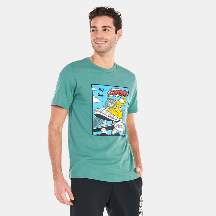 Converse Men's Shoe Hero T-Shirt Green Converse Men's Shoe Hero T-Shirt Green image number 0