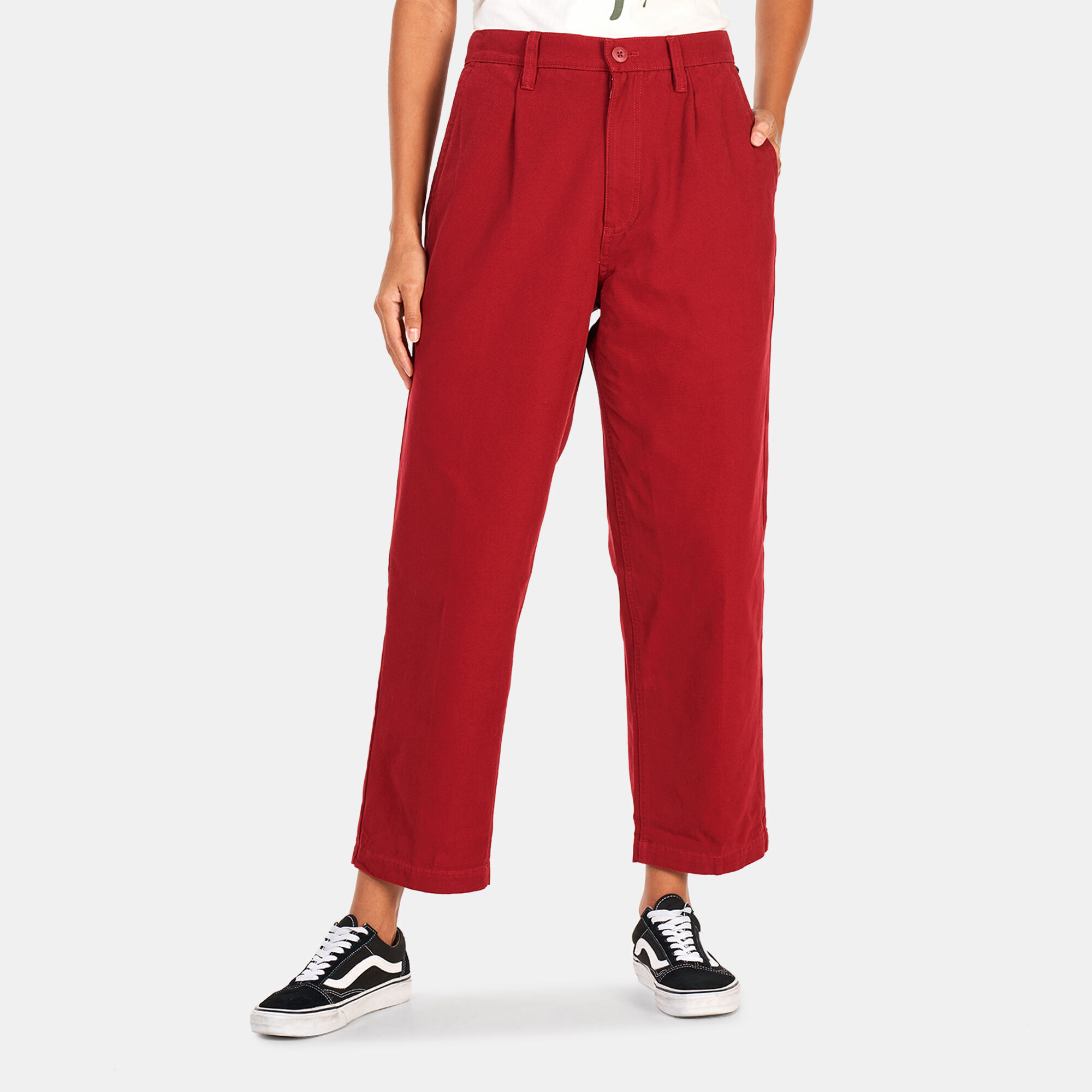 Vans pants womens red new arrivals