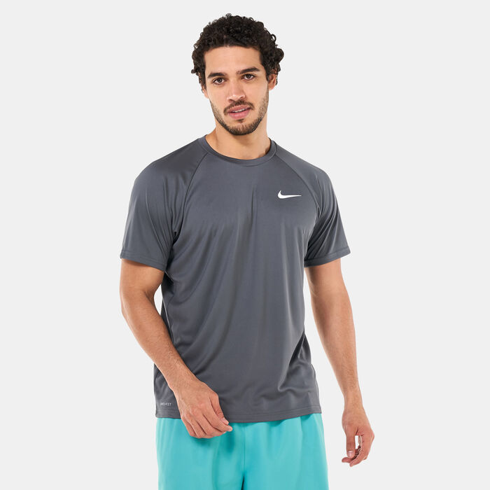 Nike Swim Men's Hydroguard Swimming Top Grey image number 0